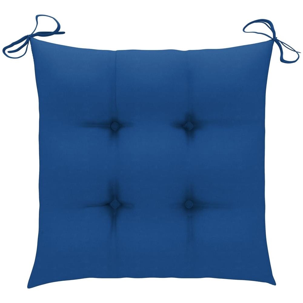 Cuscini per Sedie 4 pz Blu 50x50x7 cm in Tessuto - Foto 3