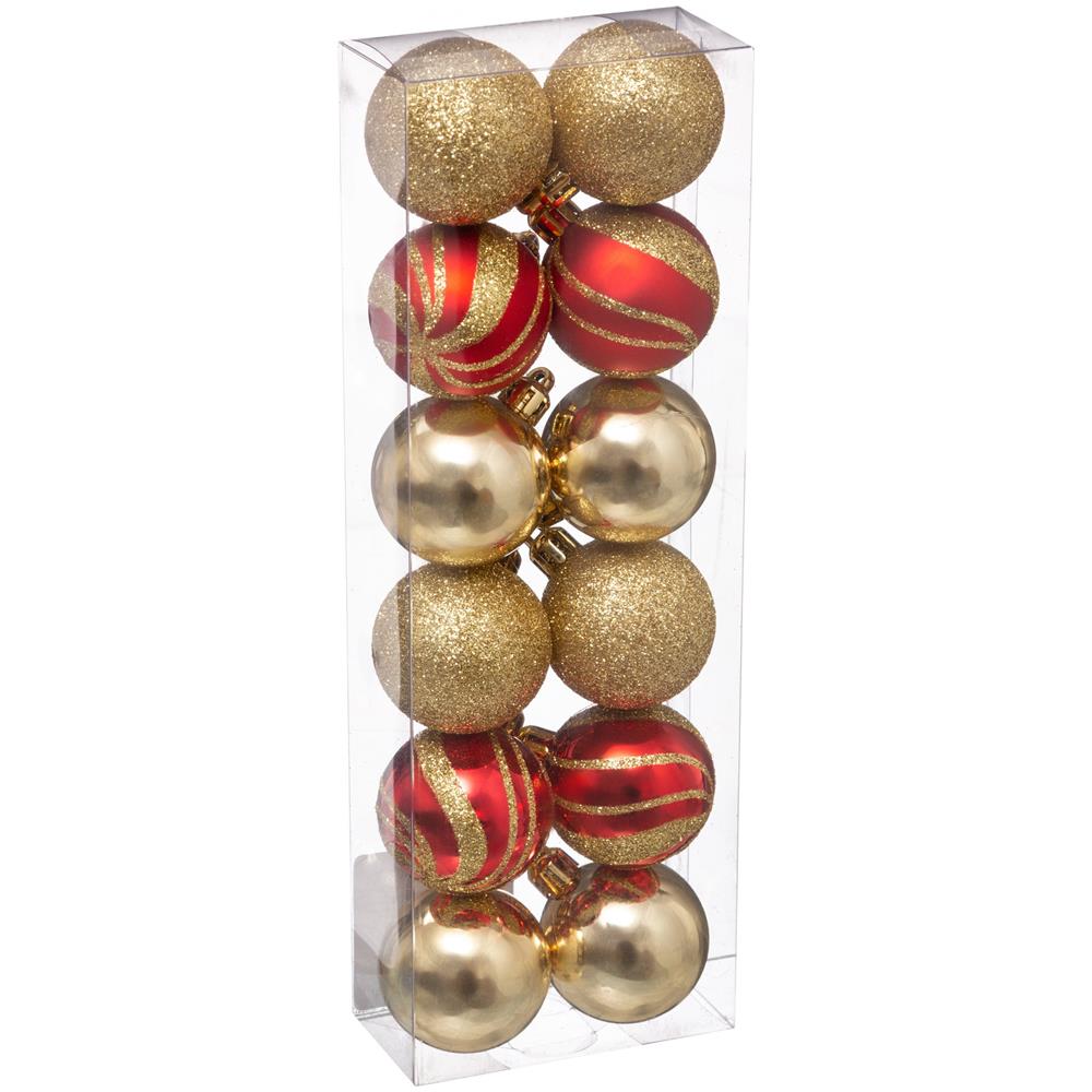 Jja - 12 Mini Palline Di Natale Rosse E Oro - Foto 1