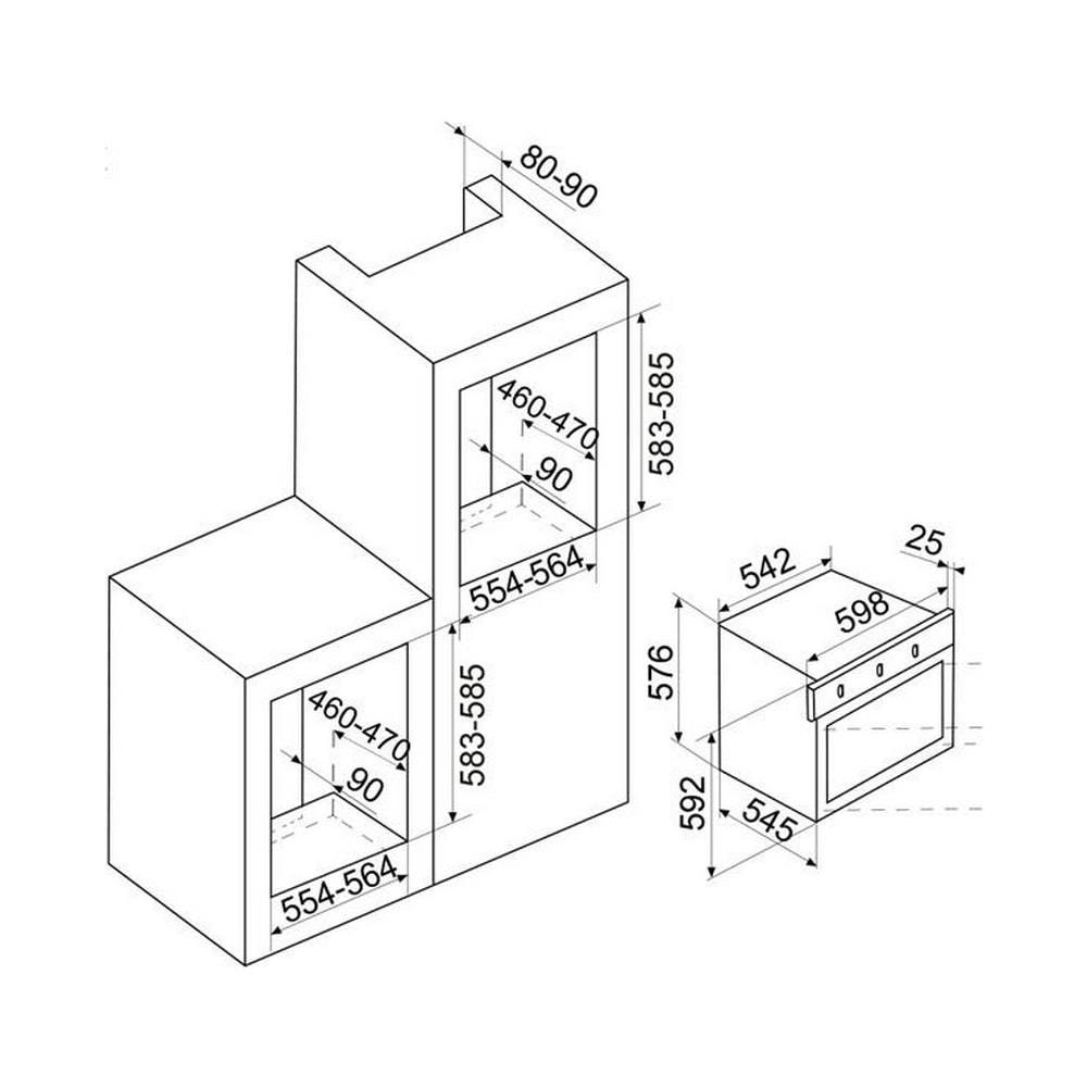 Forno Da Incasso 62l 60cm Con Smalto In Acciaio Inox - Gfmg51ix - Foto 3