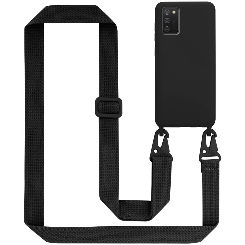 Catena Di Telefoni Cellulari Compatibile Con Samsung Galaxy A02s In Liquid Nero - Coperchio Di Protezione In Silicone Con Cordino Regolabile In Lunghezza - Foto 1