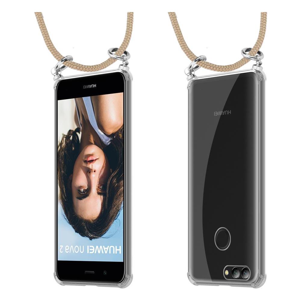 Catena Di Telefoni Cellulari Compatibile Con Huawei Nova 2 In Marrone Brillante - Coperchio Protettivo In Silicone Con Anelli D'argento, Cinturino In Corda E Custodia Staccabile - Foto 8