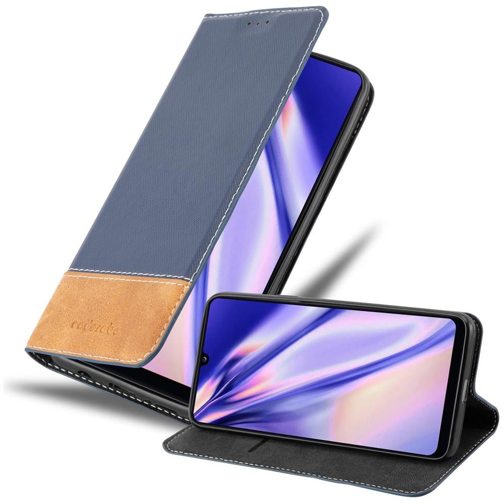 Custodia Compatibile Con Samsung Galaxy A31 In Blu Scuro Marrone - Coperchio Protettiva Con Chiusura Magnetica, Funzione Stand E Tasca Per Le Carte - Foto 1