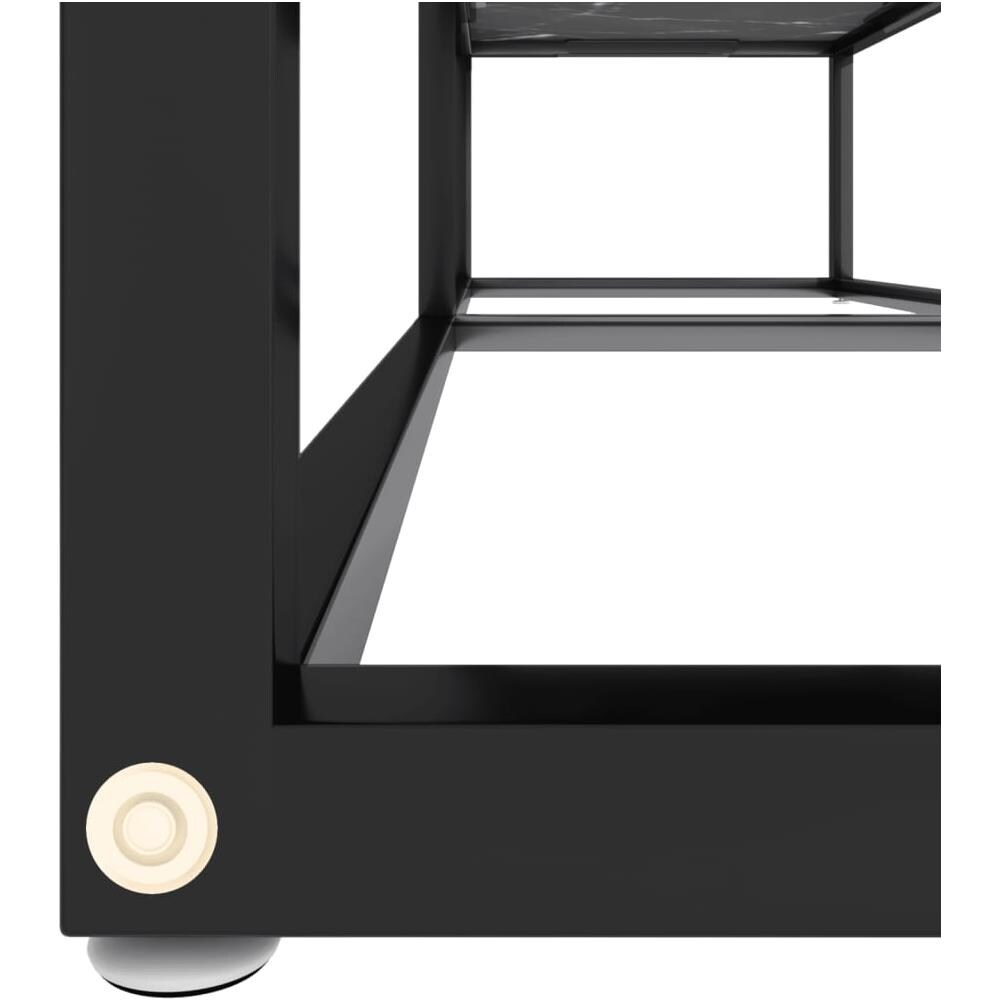 Mobile Porta TV Marmo Nero 140x40x40,5 cm in Vetro Temperato - Foto 2