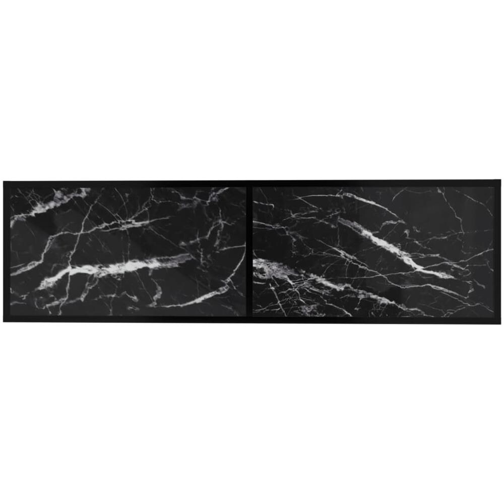 Mobile Porta TV Marmo Nero 140x40x40,5 cm in Vetro Temperato - Foto 6