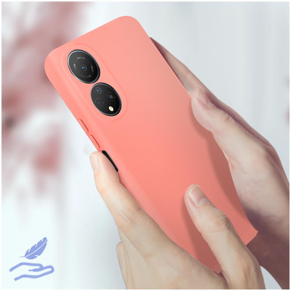 Cover Per Honor X7 In Silicone Semi-rigido Soft-touch Rosa Chiaro - Foto 5