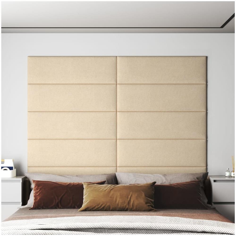 Pannelli Murali 12 Pz Crema 90x15 Cm Tessuto 3,24 M - Foto 1