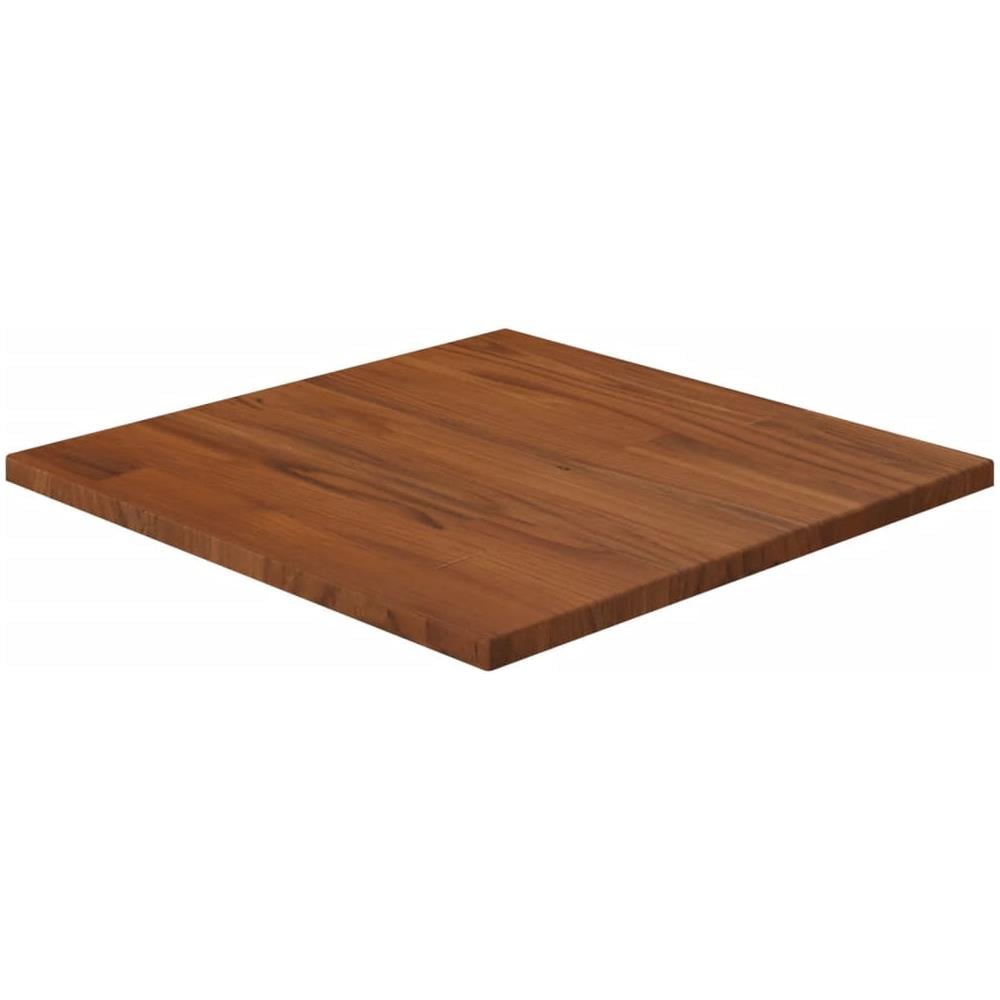 Piano Tavolo Quadrato Marrone Scuro 40x40x1,5cm Rovere Trattato - Foto 1