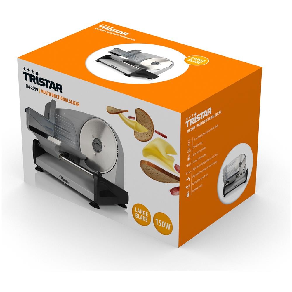 Affettatrice EM-2099 Potenza 150 Watt Diametro Lama 19 cm Colore Argento Metallizzato - Foto 2