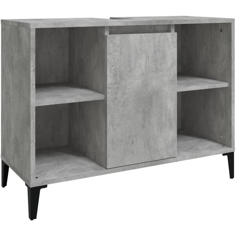 Mobile Lavabo Grigio Cemento 80x33x60 Cm In Legno Multistrato - Foto 2