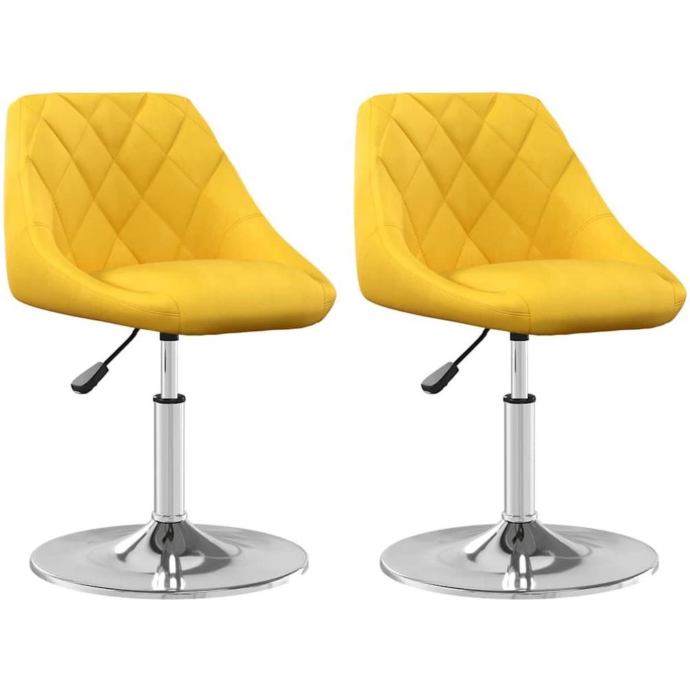 Sedie da Pranzo Girevoli 2 pz Giallo Senape in Velluto - Foto 1