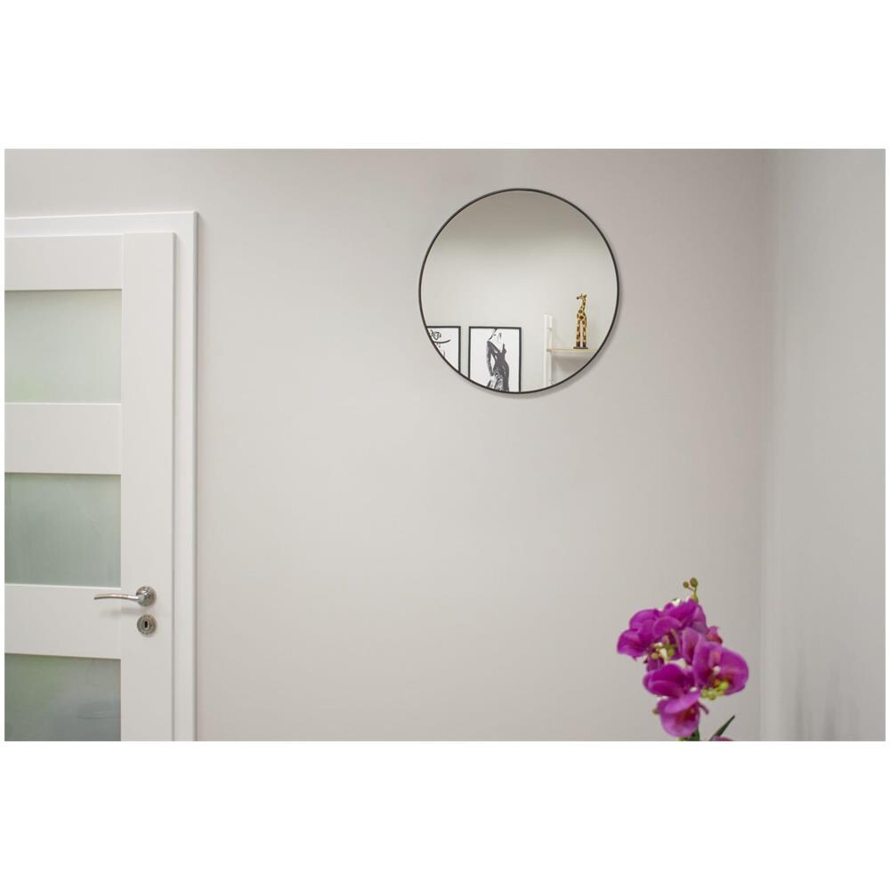 SPECCHIO 40CM con cornice in metallo nero per soggiorno in stile moderno - Foto 7