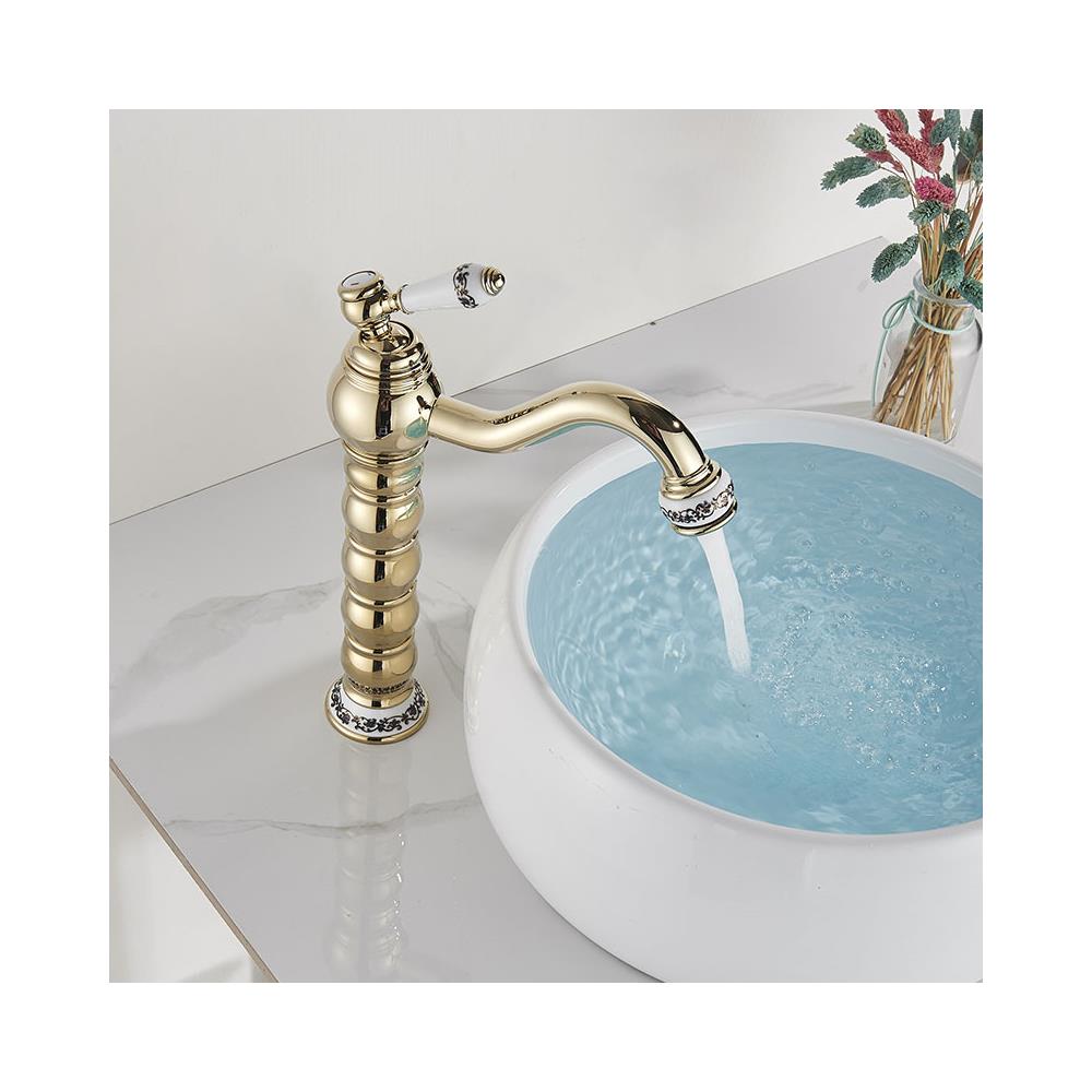 Rubinetto per lavabo da bagno, Blackswan, tipo M42, modello oro, misura 32 cm - Foto 2