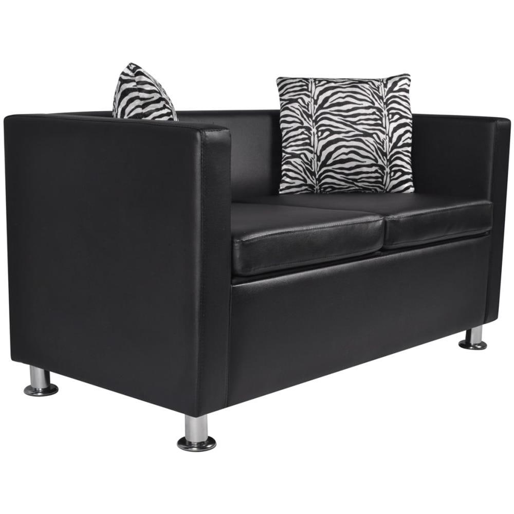 Set Divani a 3 e a 2 Posti in Similpelle Nero 170 x 62,5 x 63 cm - Foto 16