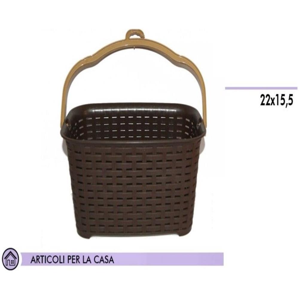 Cestino Portamollette Porta Mollette Rattan In Plastica Colorato - Foto 1