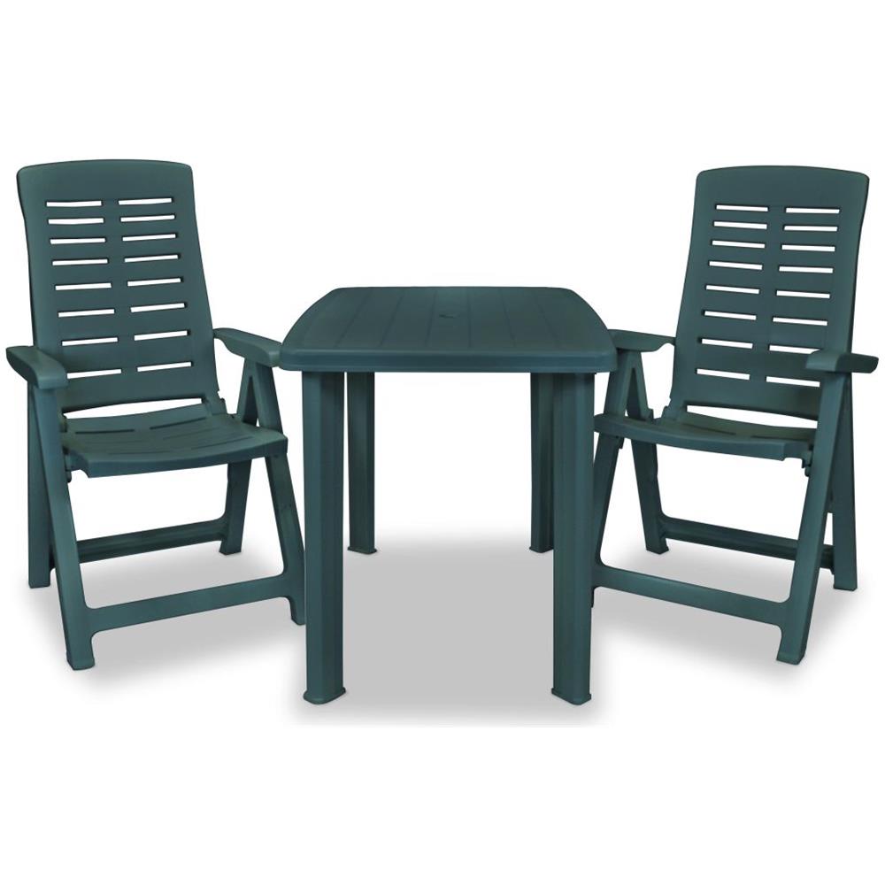 Set Bistrò Per Esterni 3 Pz 101x68x72 Cm Verde - Foto 2