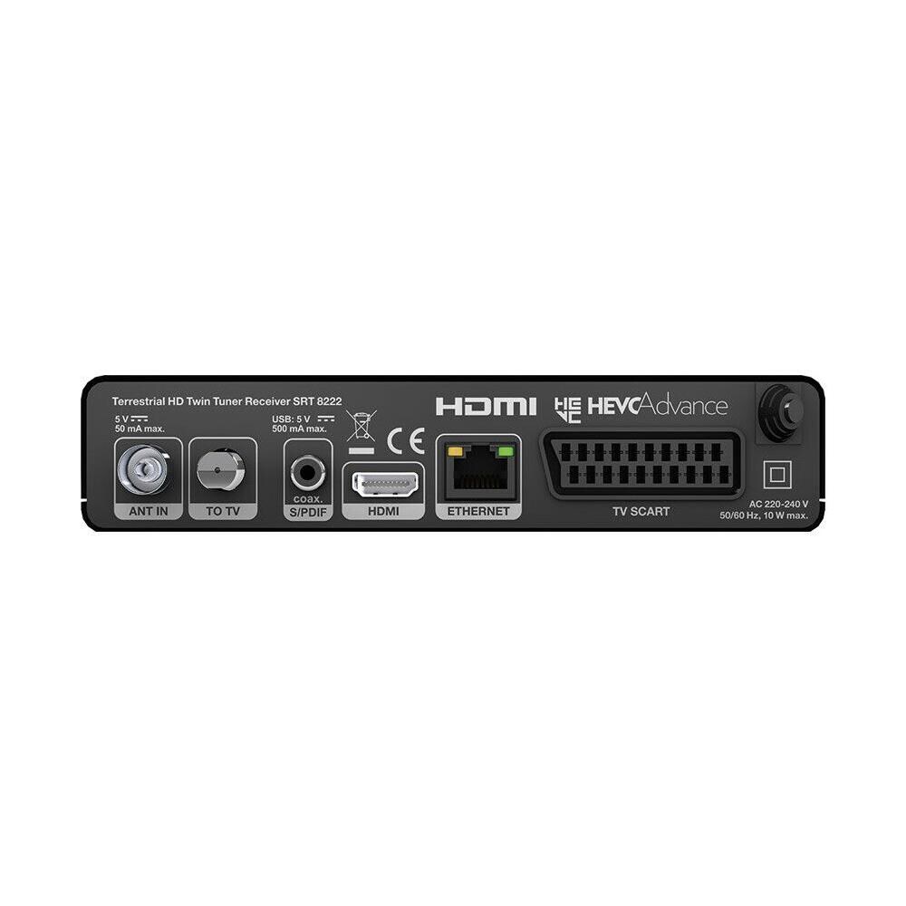 Decoder Digitale Terrestre SRT 8222 DVB-T2 Full HD HDMI / USB Ethernet (RJ-45)  - Foto 3