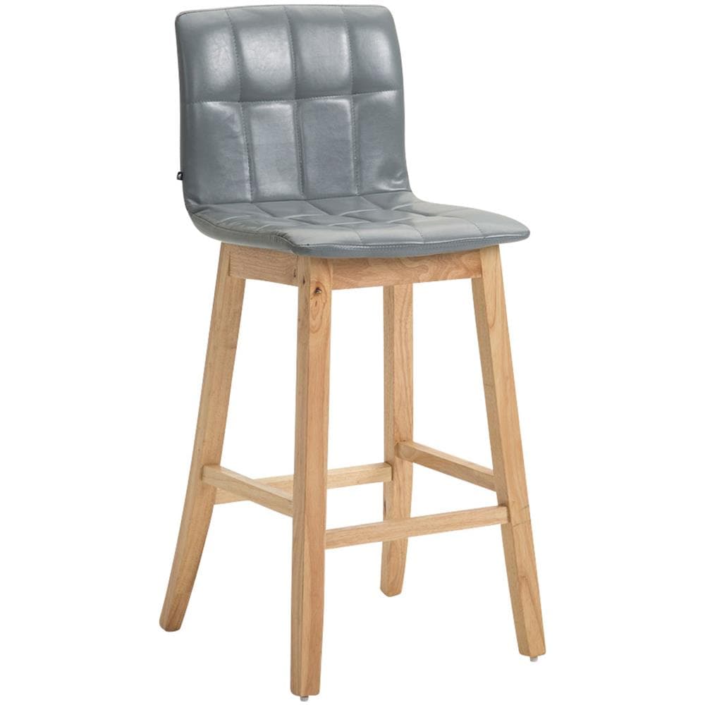 Sgabello Bar Regolabile Con Schienale - Similpelle Crema E Telaio Nero | Altezza 63-83cm | Portata 120kg - Foto 12