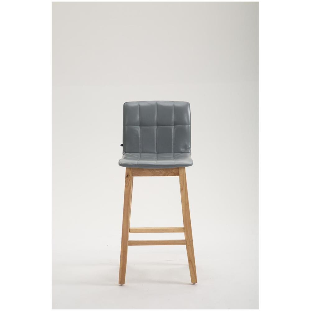Sgabello Bar BREGENZ in Similpelle I Sedia Alta Sgabello Bancone con Schienale e Poggiapiedi I Sedia Cucina Carico Max 120kg Grigio Colore della base: natura - Foto 2