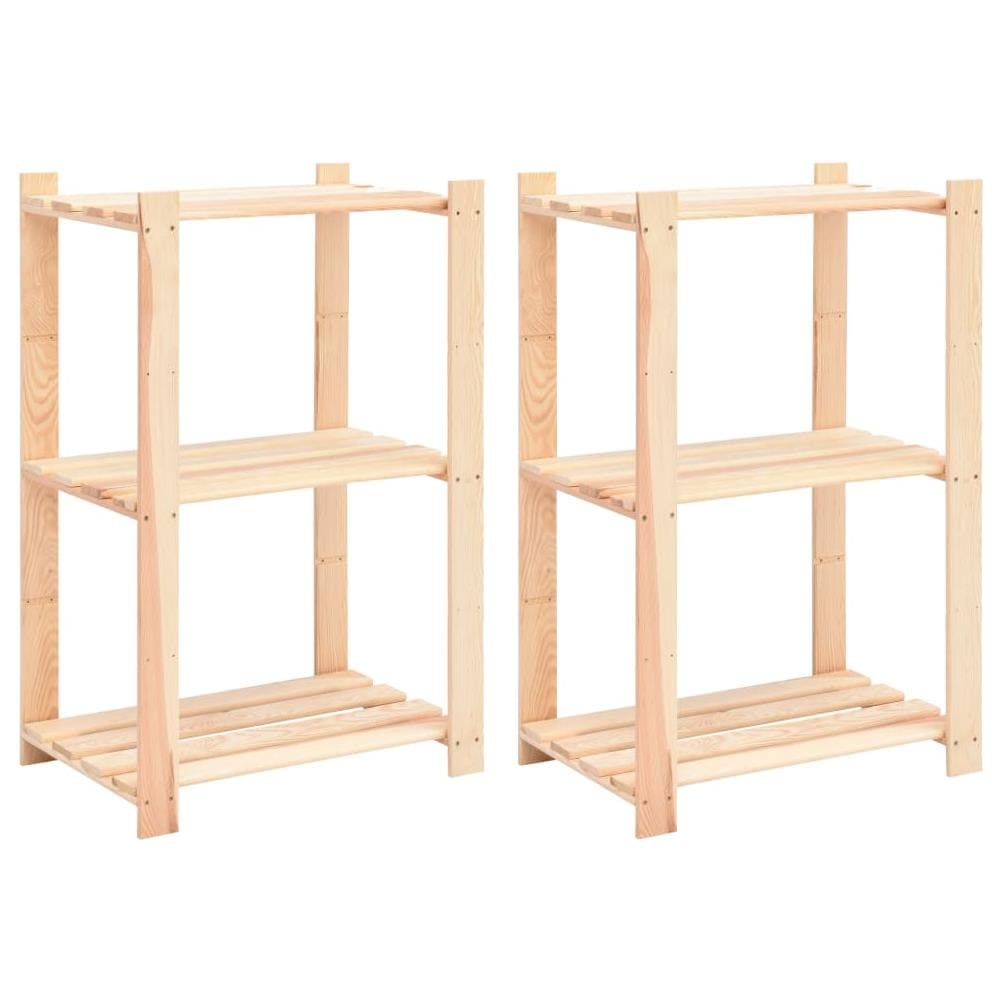 Scaffali A 3 Livelli 2 Pz 60x38x90 Cm Massello Pino Fsc 150 Kg - Foto 1