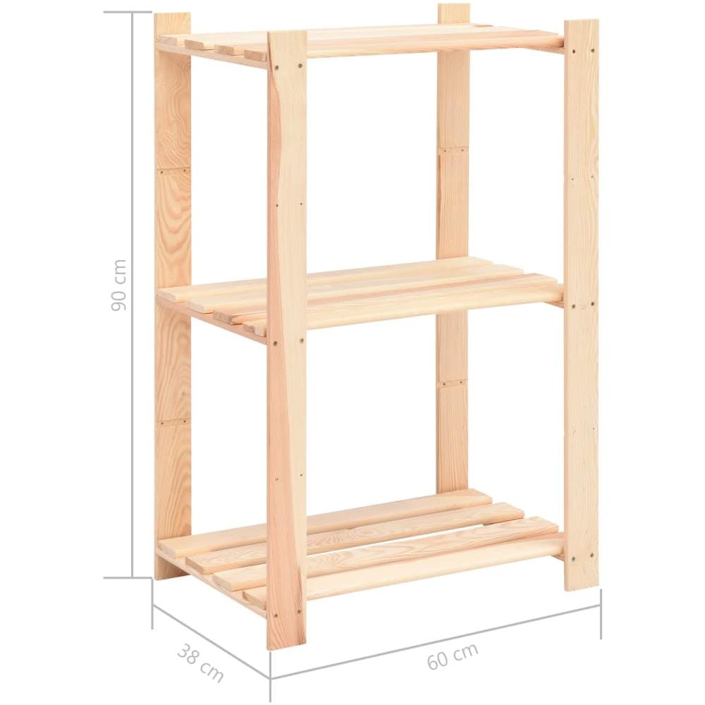 Scaffali A 3 Livelli 2 Pz 60x38x90 Cm Massello Pino Fsc 150 Kg - Foto 8
