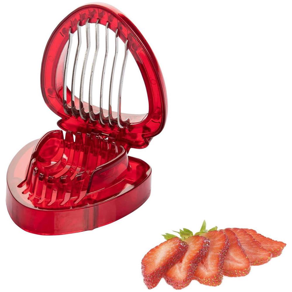Affetta Fragole,in Plastica Con Lame In Acciaio Inossidabile Qualità Extra - Foto 2
