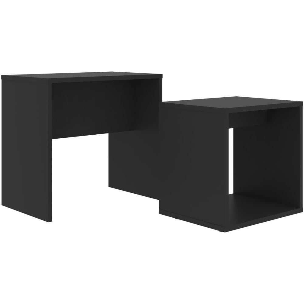 Set Tavolini da Salotto Nero 48x30x45 cm in Legno Multistrato - Foto 2