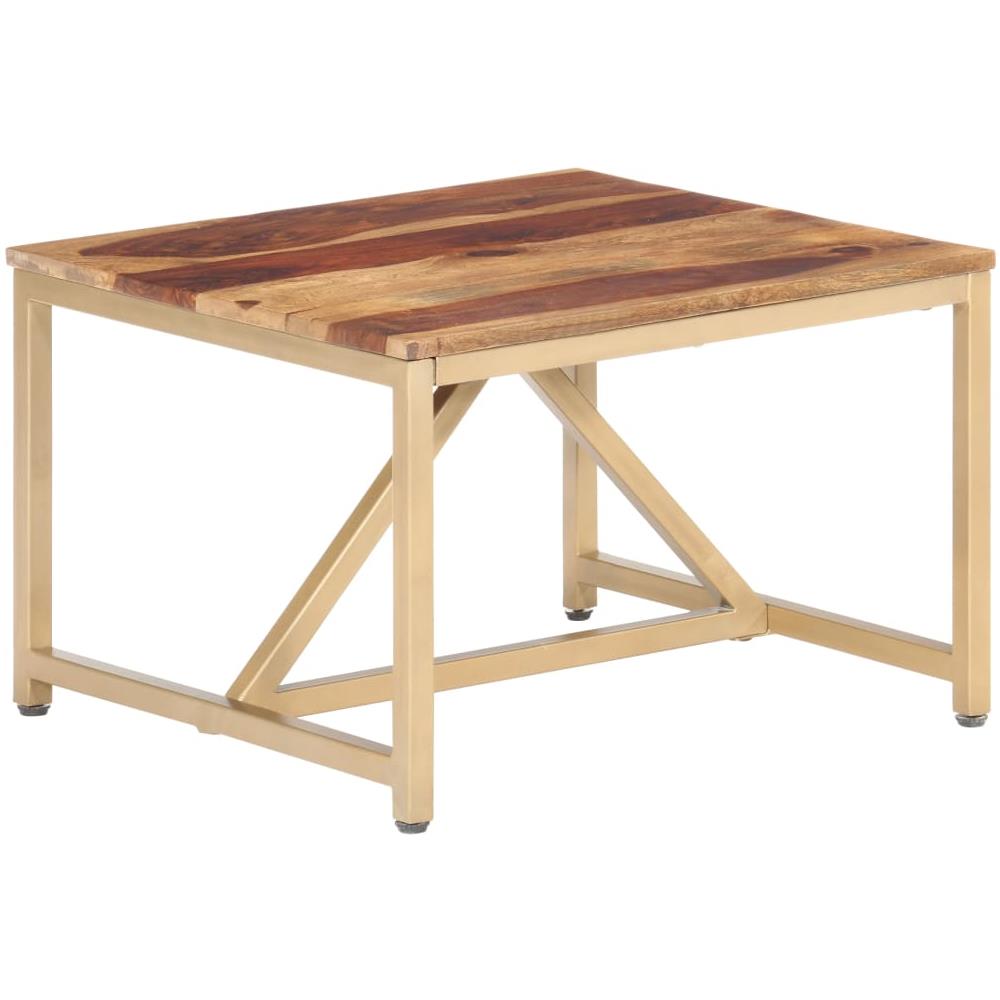 Tavolino Laterale 60x60x40 Cm In Legno Massello Di Sheesham - Foto 1