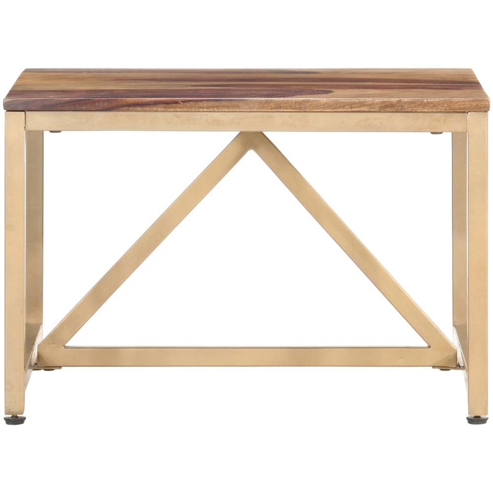 Tavolino Laterale 60x60x40 Cm In Legno Massello Di Sheesham - Foto 2