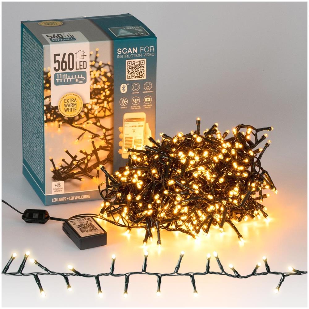 Catena Luminosa A Led Per Natale 11m Bianco Caldo Con 560 Led - Foto 1