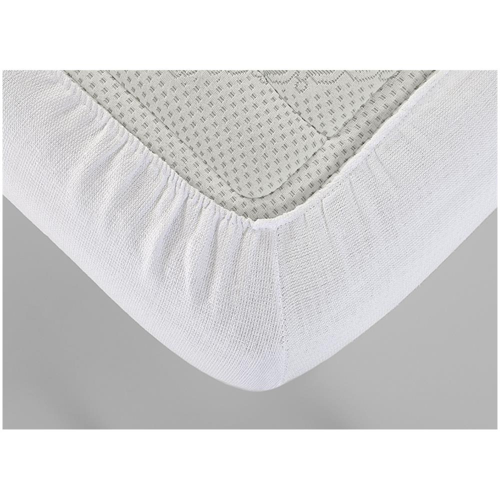 Traversa Coprimaterasso Per Letto In Spugna 100% Cotone Jacquard Made In Italy Angoli Elasticizzati Piazza E Mezza Bianco - Foto 6