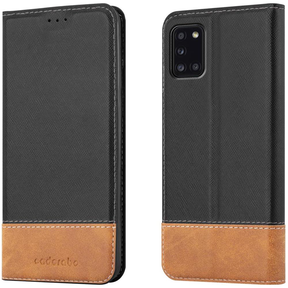 Custodia Compatibile Con Samsung Galaxy A31 In Nero Marrone - Coperchio Protettiva Con Chiusura Magnetica, Funzione Stand E Tasca Per Le Carte - Foto 8