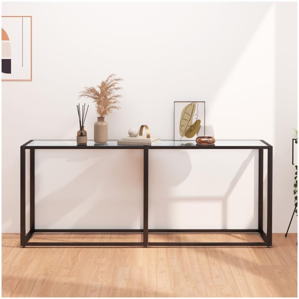 Tavolo Consolle Trasparente 180x35x75,5 Cm In Vetro Temperato - Foto 1