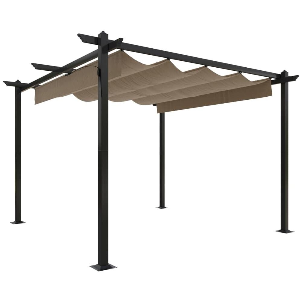 Pergola Da Giardino Con Tetto Retrattile 3x3 M Tortora - Foto 2
