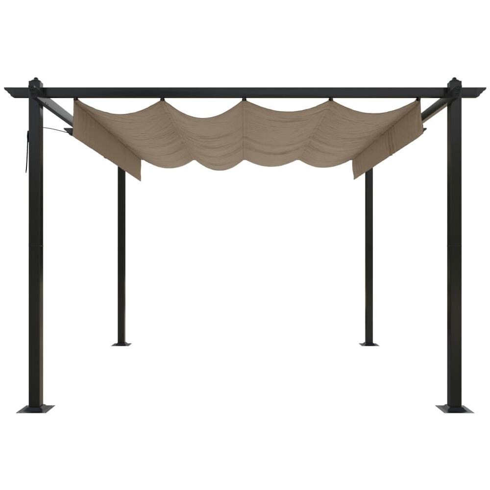 Pergola Da Giardino Con Tetto Retrattile 3x3 M Tortora - Foto 3