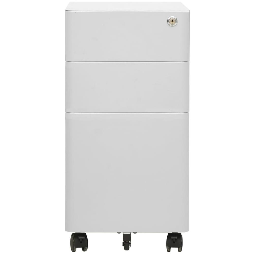 Schedario Mobile Grigio Chiaro 30x45x59 Cm In Acciaio - Foto 2