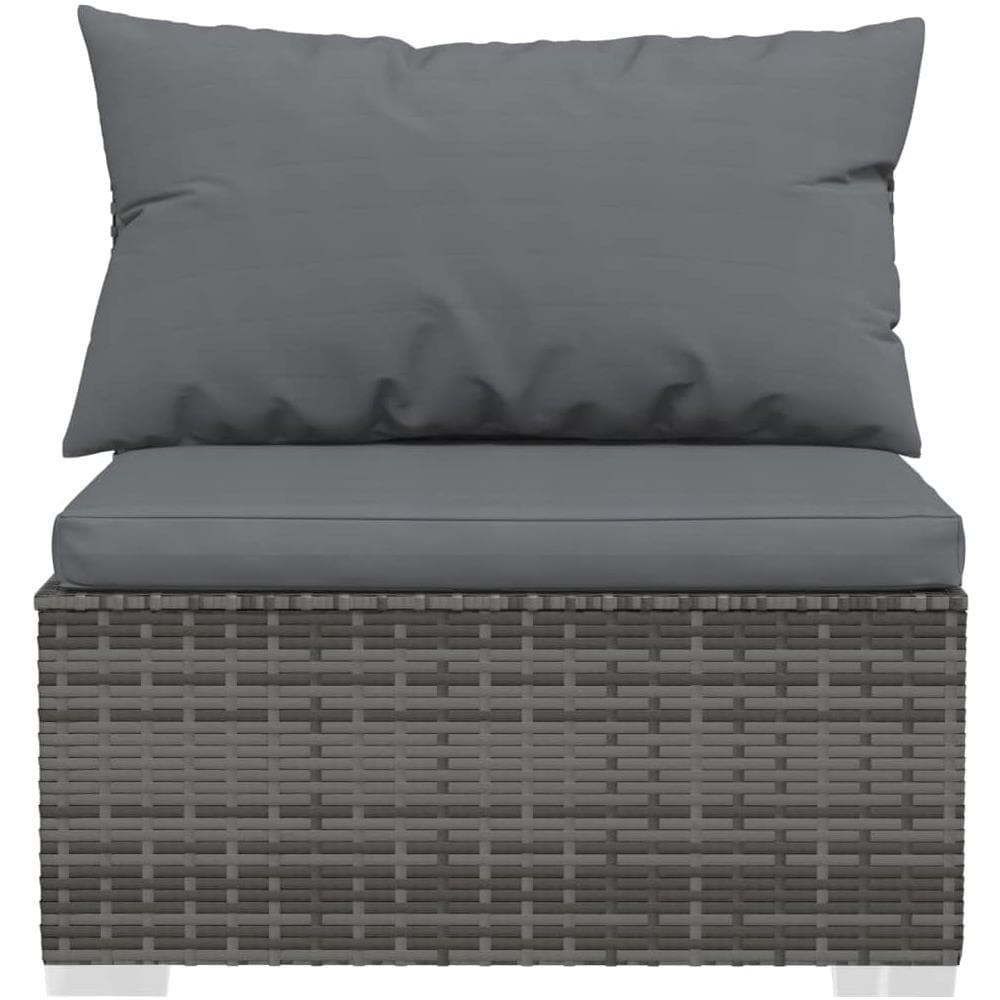 Set Divani Da Giardino 12 Pz Con Cuscini In Polyrattan Grigio - Foto 9