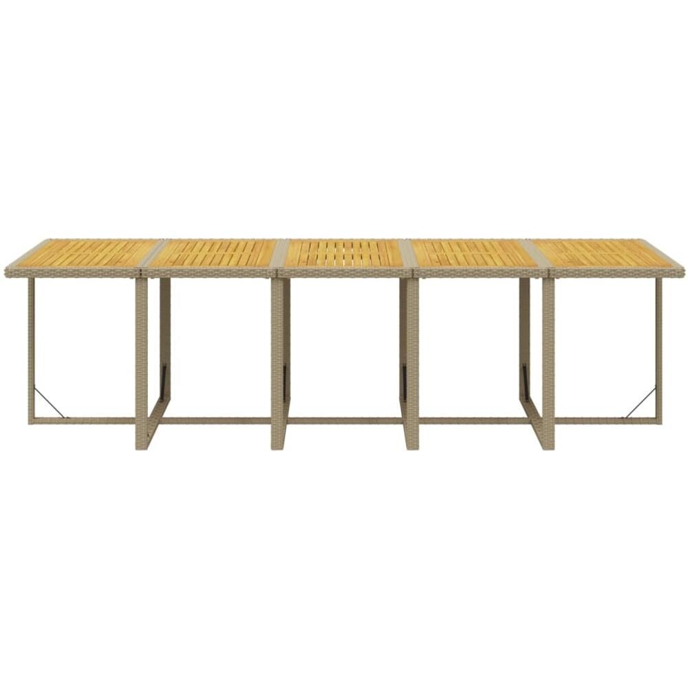Set Da Pranzo Per Giardino 11pz Con Cuscini In Polyrattan Beige - Foto 7