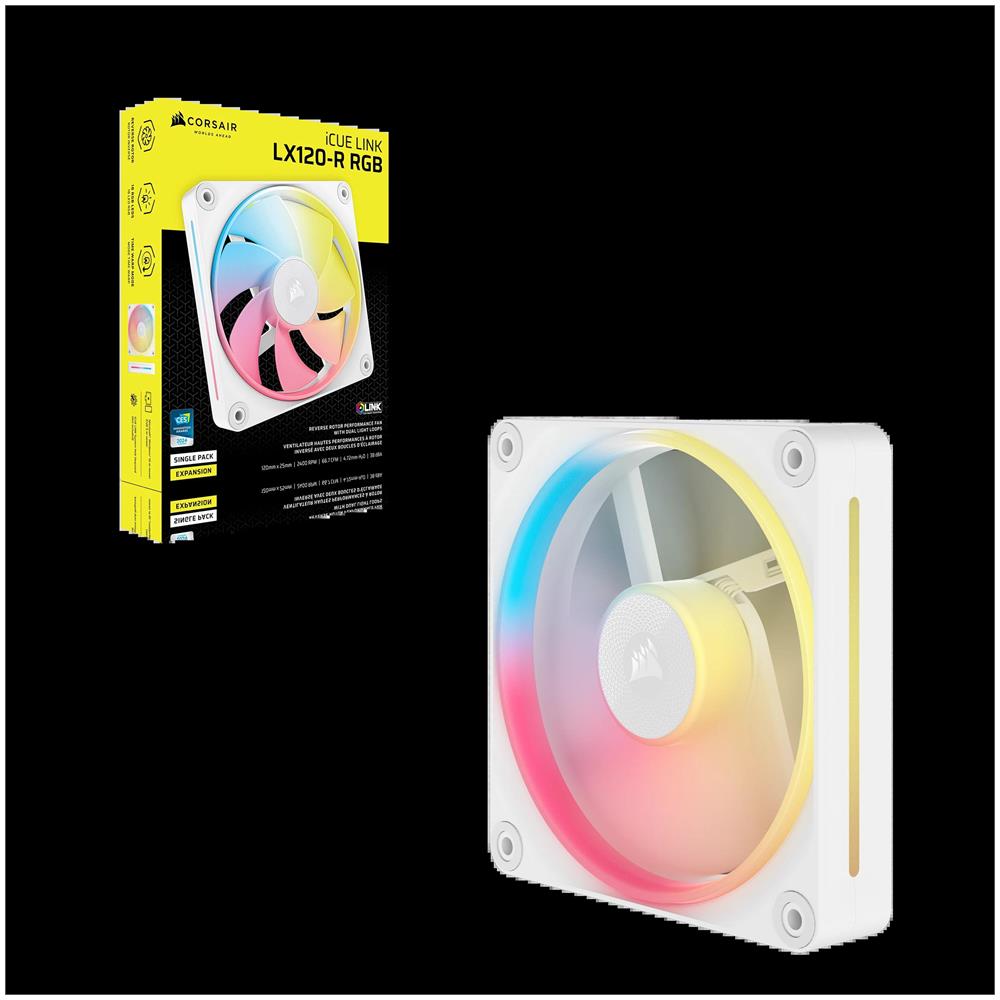 Ventola Inversa LX120-R RGB 120mm 2400 RPM Bianco - Foto 3