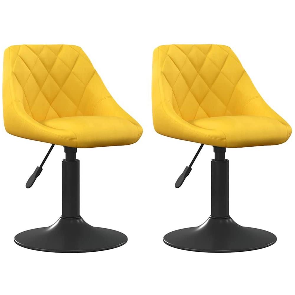 Sedie da Pranzo Girevoli 2 pz Giallo Senape in Velluto - Foto 1