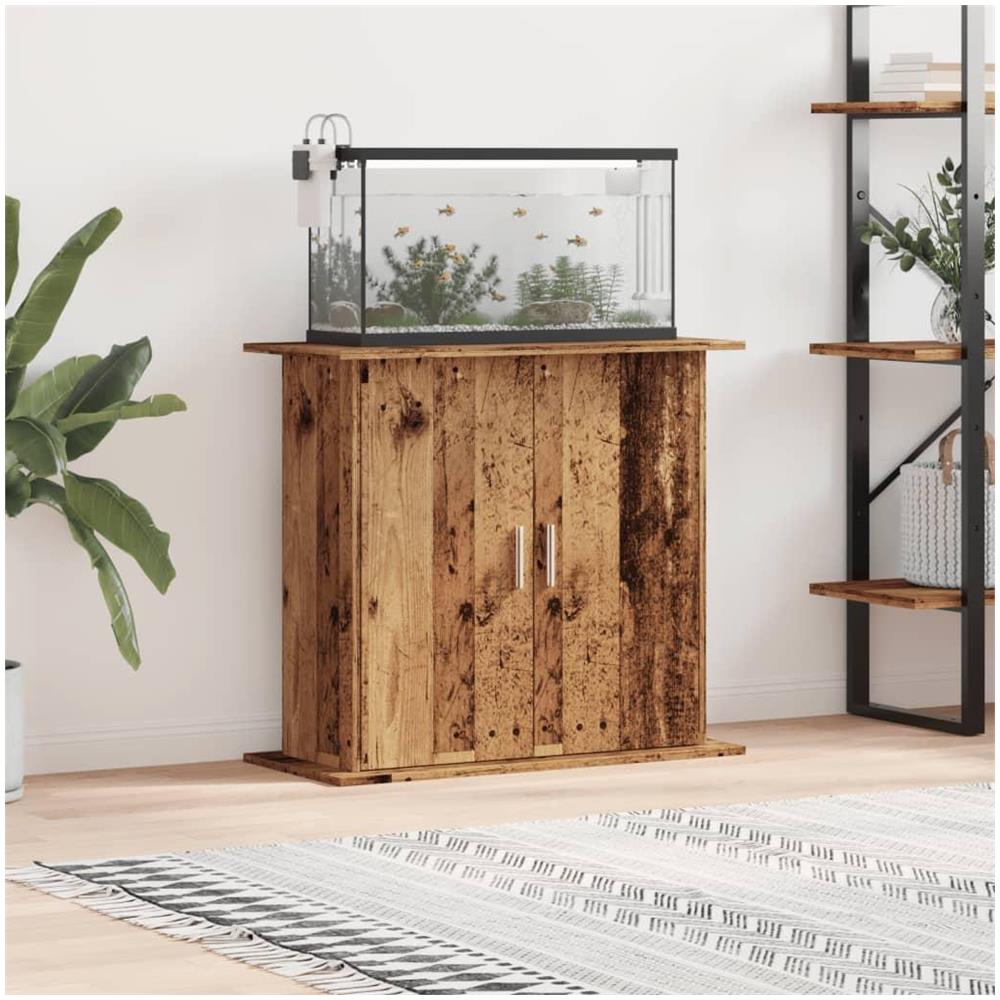 Supporto Acquario 81x36x73 cm in Legno Multistrato Legno Antico - Foto 2