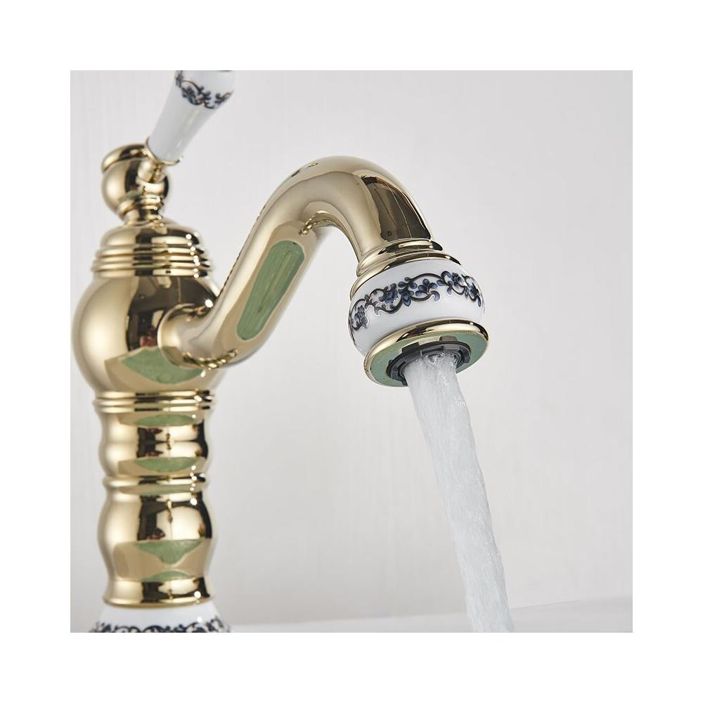 Rubinetto per lavabo da bagno, Blackswan, tipo M41, modello oro, misura 20 cm - Foto 2