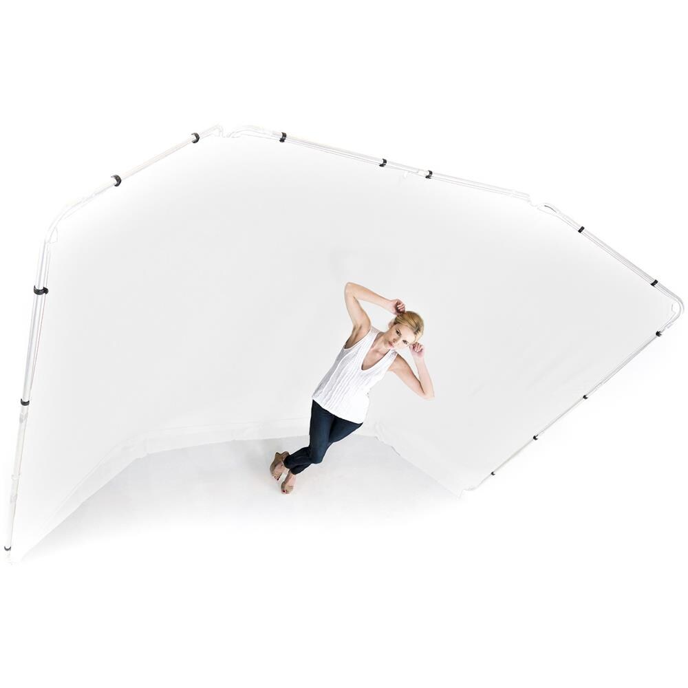 Fondale panoramico in tessuto da 4m colore bianco - Foto 2