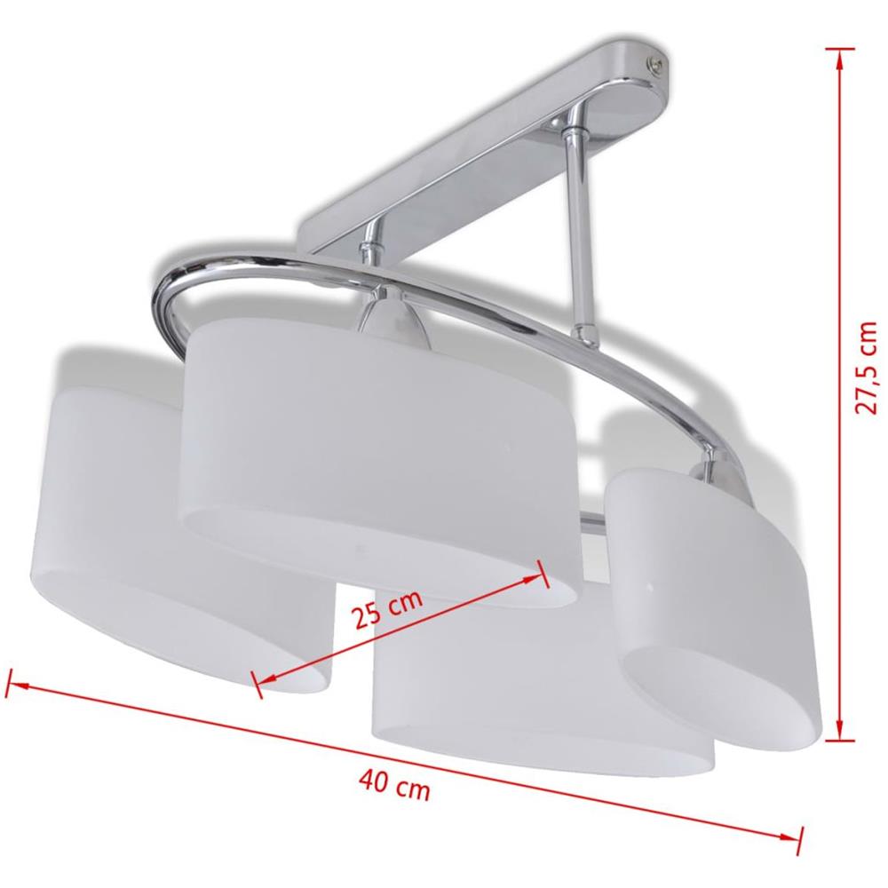 Lampada Da Soffitto Lampadario Di Vetro Ellissoidale 4 Lampadine E14 - Foto 18