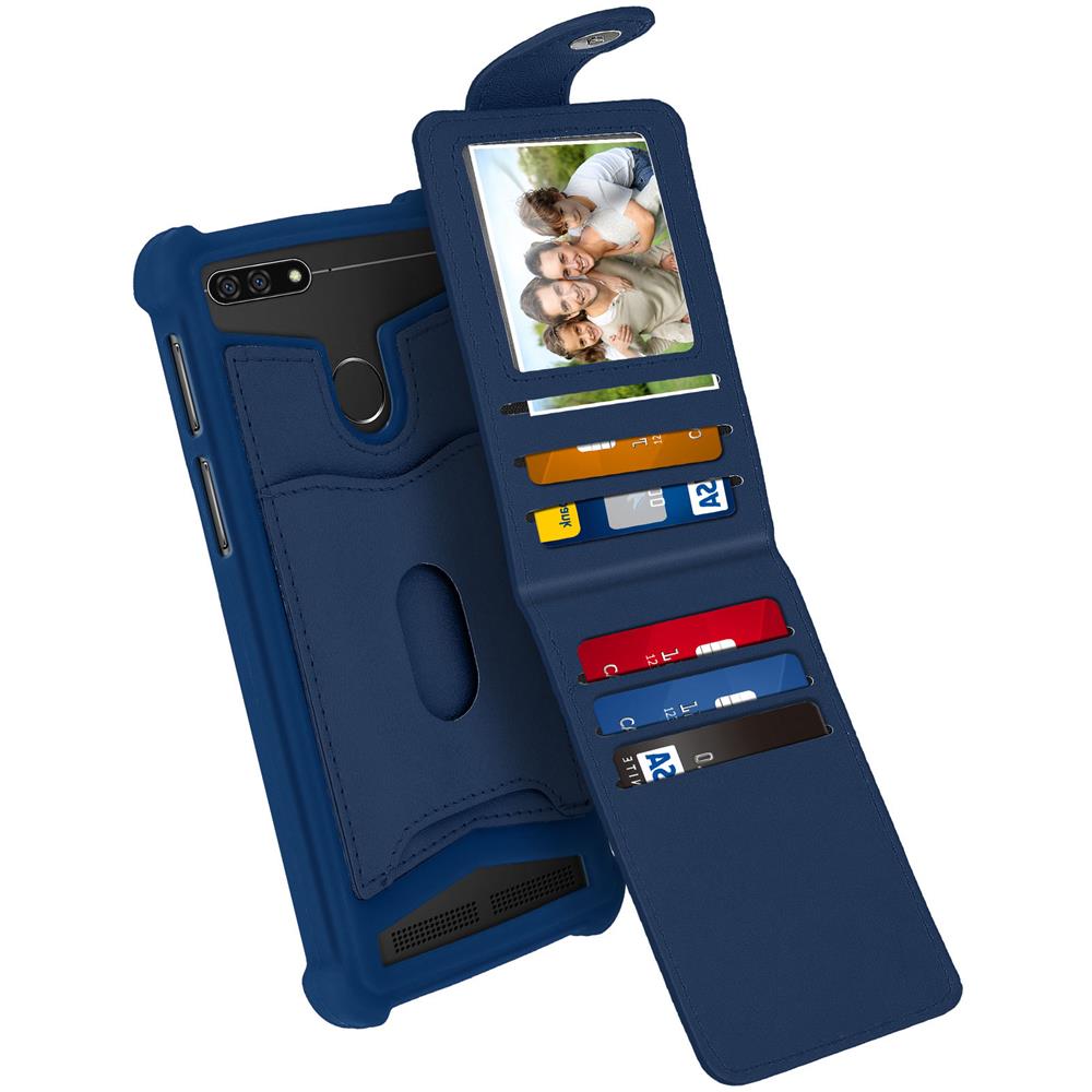 Cover Smartphone 4,7"" A 5,0"" Cover Universale Silicone Porta-carte - Blu - Foto 2