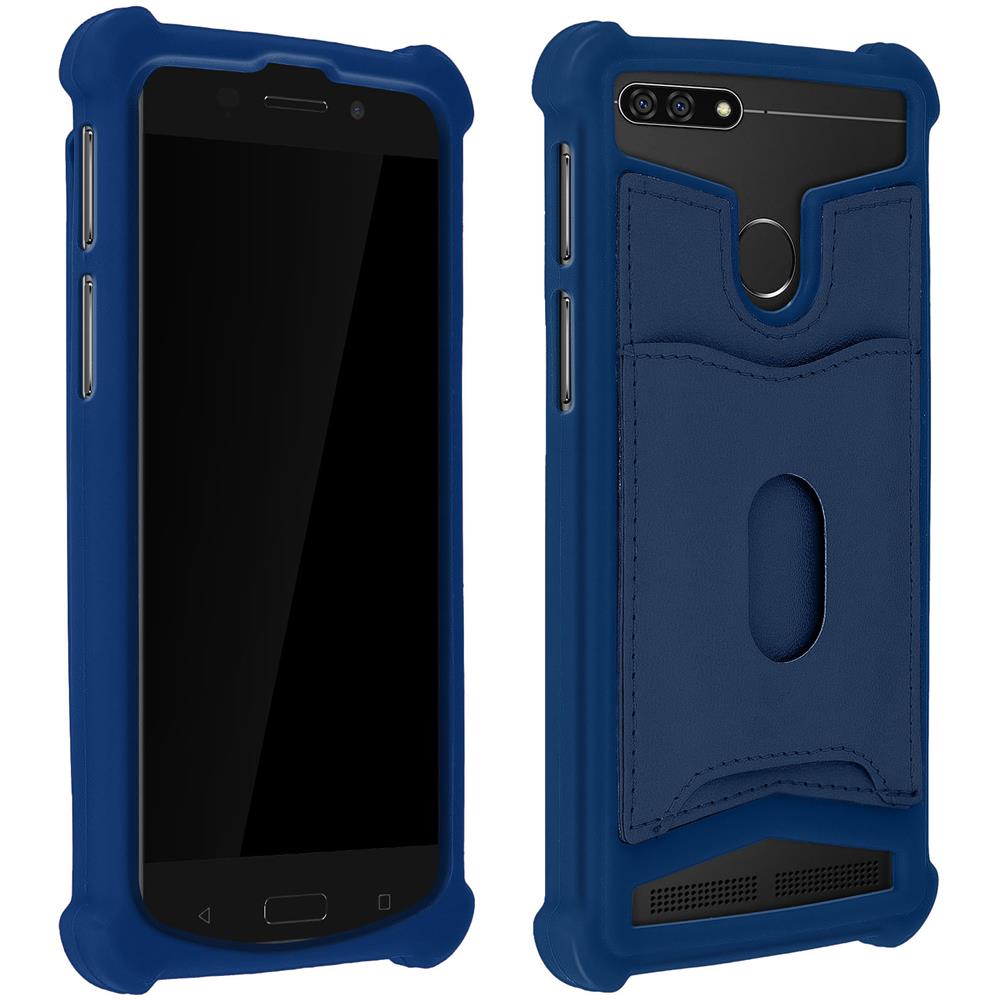 Cover Smartphone 4,7"" A 5,0"" Cover Universale Silicone Porta-carte - Blu - Foto 1