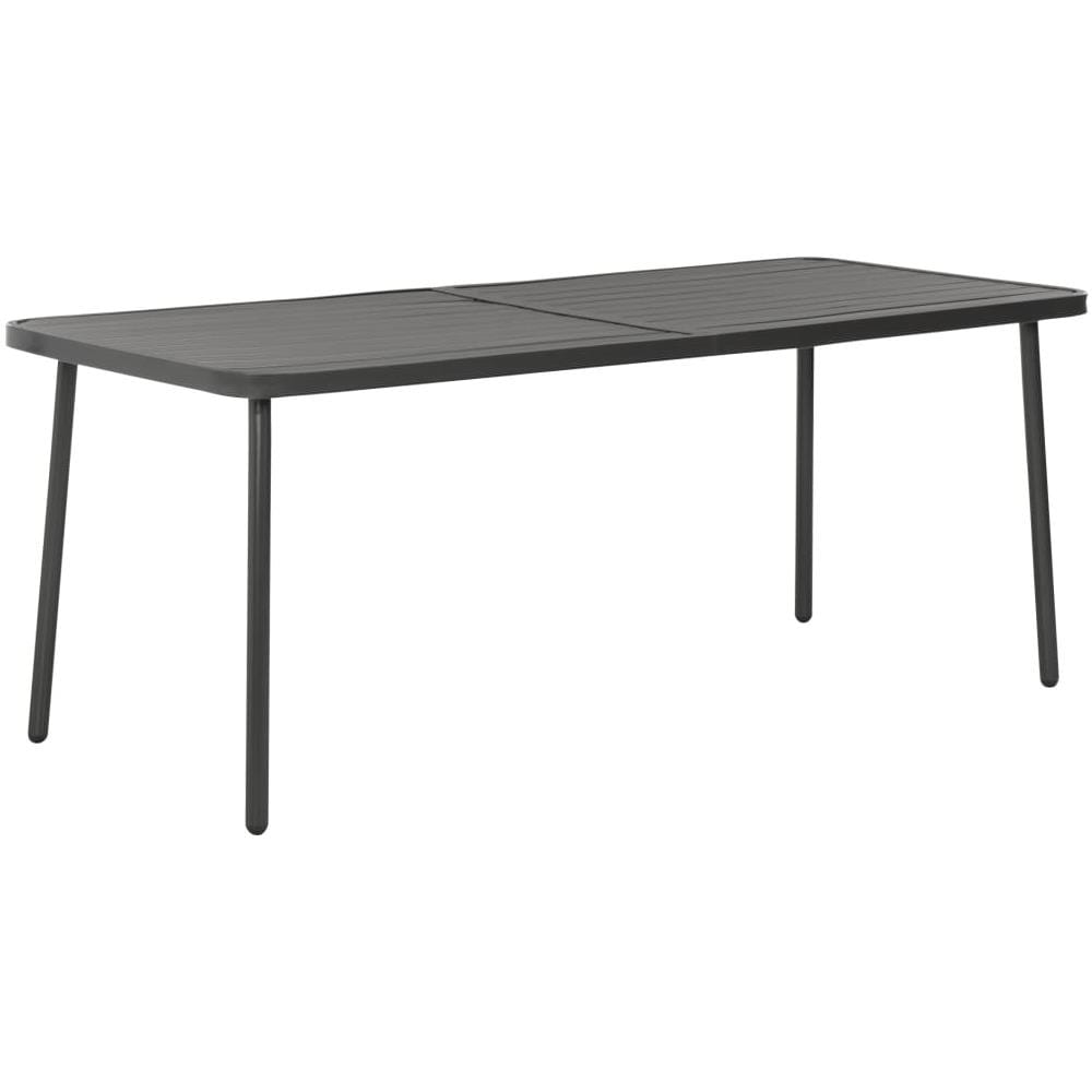Tavolo Da Giardino Grigio Scuro 180x83x72 Cm In Acciaio - Foto 1
