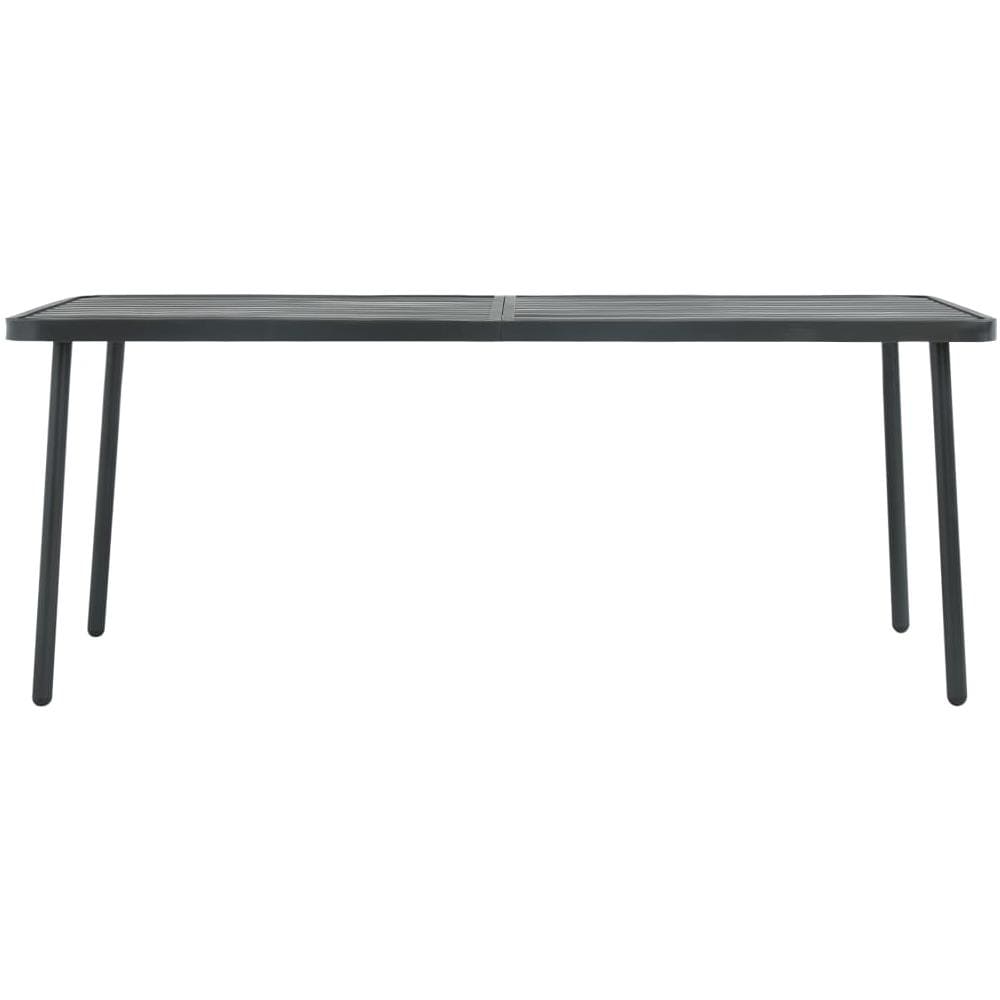 Tavolo Da Giardino Grigio Scuro 180x83x72 Cm In Acciaio - Foto 2
