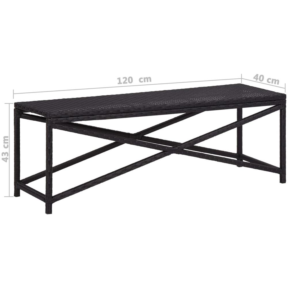 Panchina da Giardino 120 cm in Polyrattan Nero - Foto 5