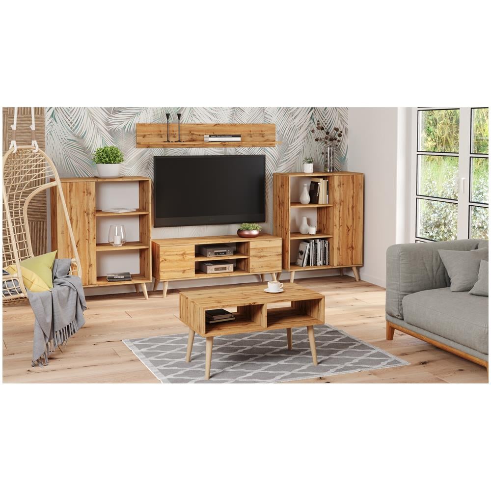 Fondi Mobile, Libreria, Cassettiera Soppalco, Scaffale Scandinavo Rovere Wotan - Foto 4