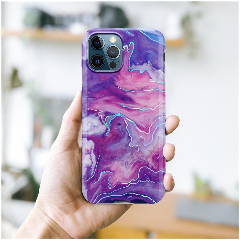 Custodia Compatibile Con Apple Iphone 12 Pro Max In Marmo Rosa Viola No. 19 - Coperchio Protettivo In Silicone Tpu Con Motivo A Mosaico - Foto 7
